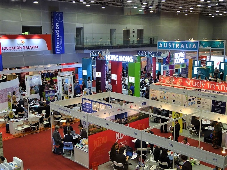 海外大学との交流促進のために、3大国際教育交流フェア(NAFSA、EAIE